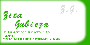 zita gubicza business card